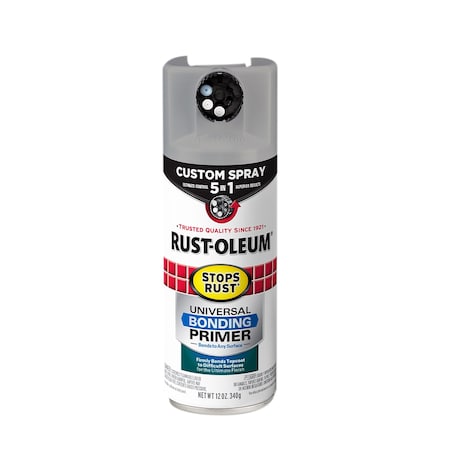 Rust-Oleum Universal Bonding Spray Primer, Gray, Flat, 12oz 384761